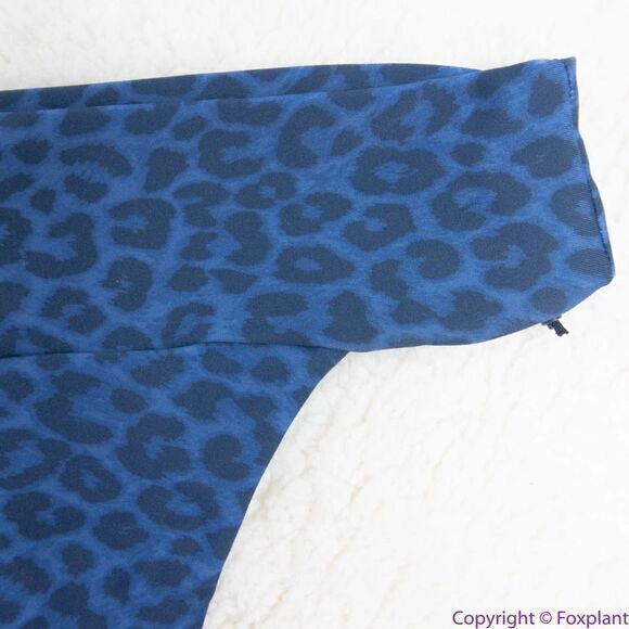 NEW Acacia Mateo bikini bottom leopard animal print blue Amur, L - Picture 16 of 16